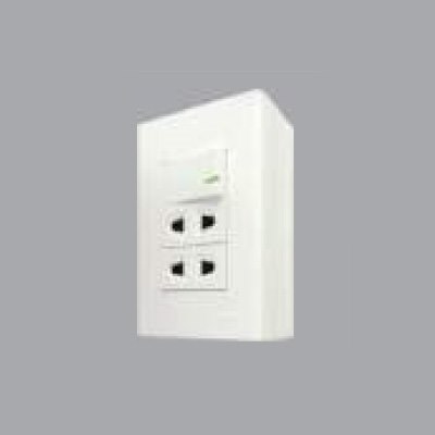 Bộ 1 công tắc, 2 ổ cắm đơn MPE A60B12U1V vặn vít