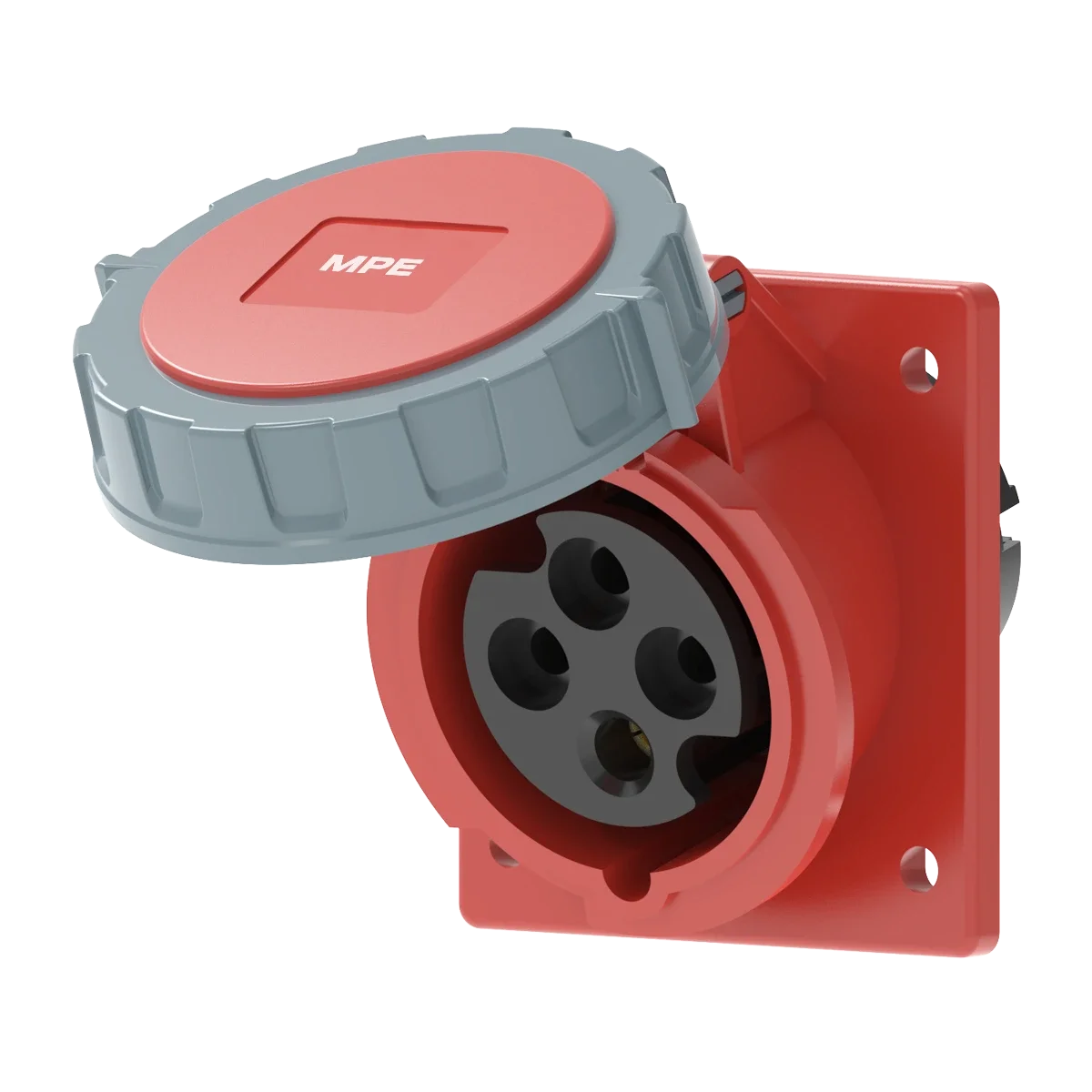 Ổ cắm công nghiệp 3P+E MPE (cố định bắt trên bảng điện xéo) series MPN2 IP67