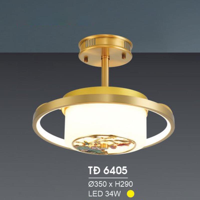 Đèn treo đồng Ø350*H290 - LED 34W, ánh sáng vàng