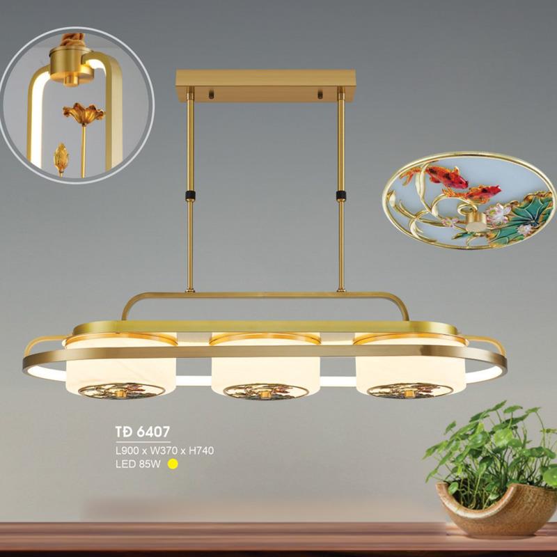 Đèn treo đồng L900*W370*H740 - LED 85W, ánh sáng vàng