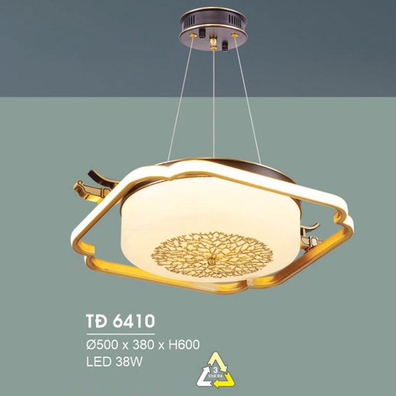 Đèn treo đồng Ø500*380*H600 - LED 38W, ánh sáng 3 chế độ