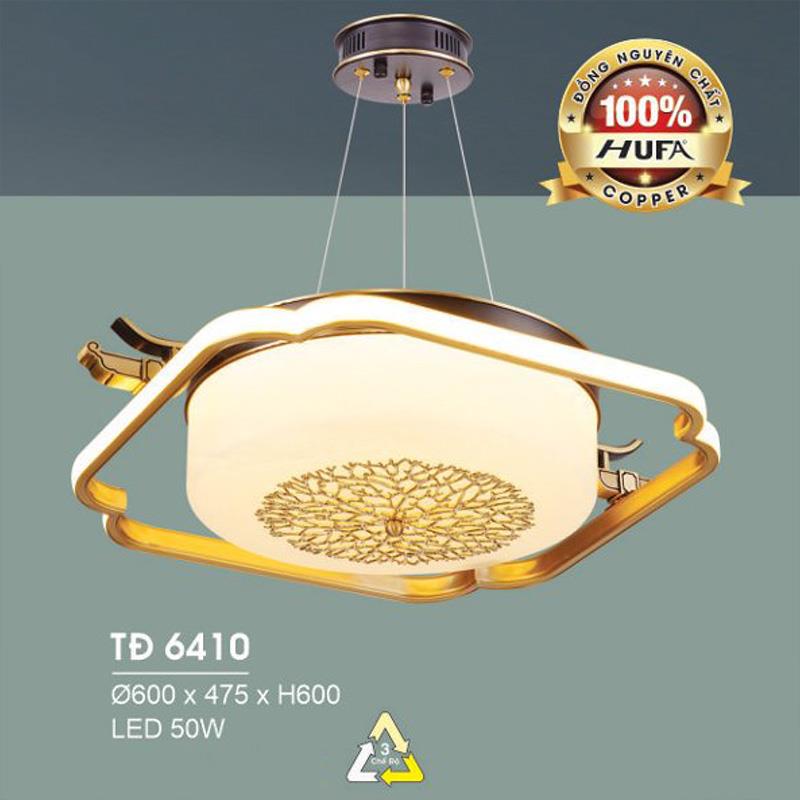 Đèn treo đồng Ø600*475*H600 - LED 50W, ánh sáng 3 chế độ