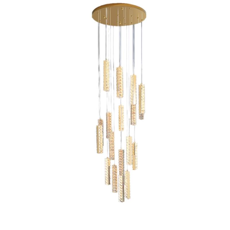 Đèn thả Led 3 CĐ pha lê & thân Inox cao cấp Ø700*H3000