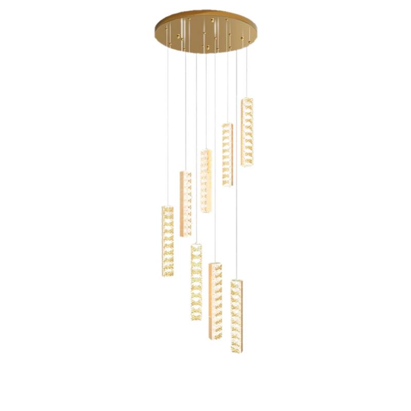 Đèn thả Led 3 CĐ pha lê & thân Inox cao cấp Ø500*H1500