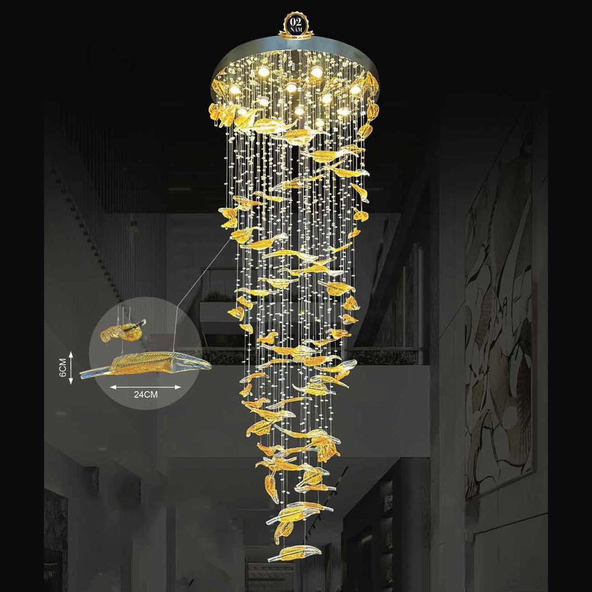 Đèn thả pha lê 355 Decor THD153