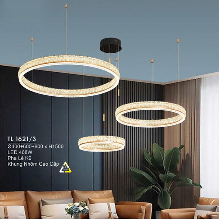 Đèn treo led trang trí Ø400+600+800*H1500 - LED 468W, ánh sáng 3 chế độ