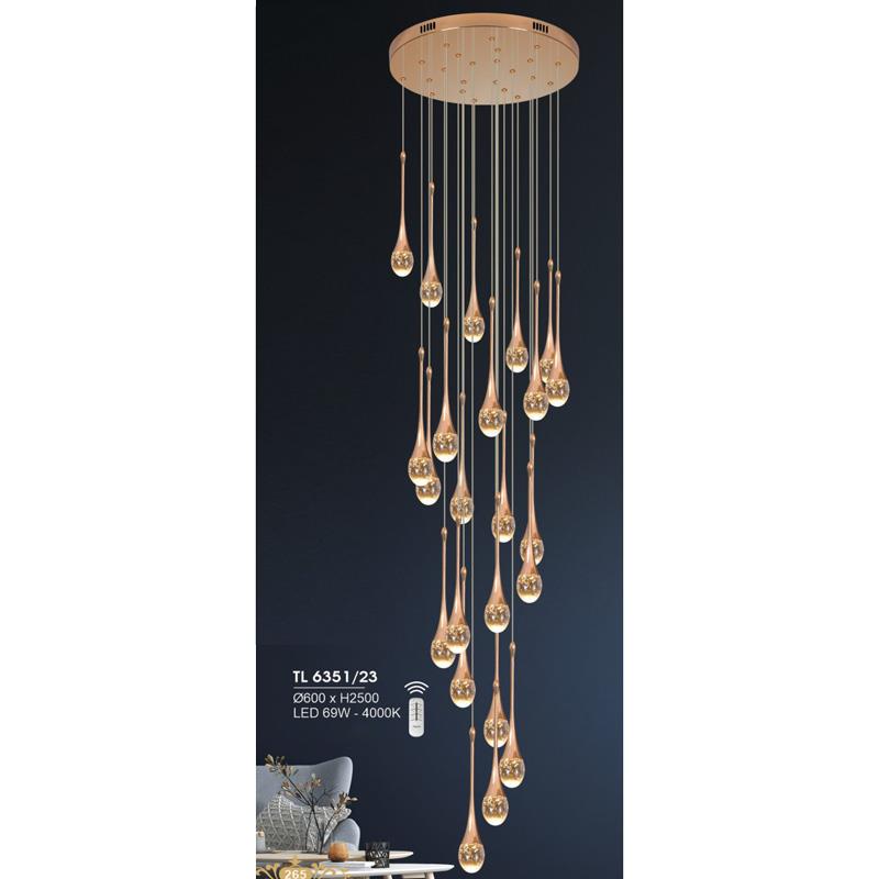 Đèn treo led trang trí Ø600*H2500 - LED 69W - 4000K