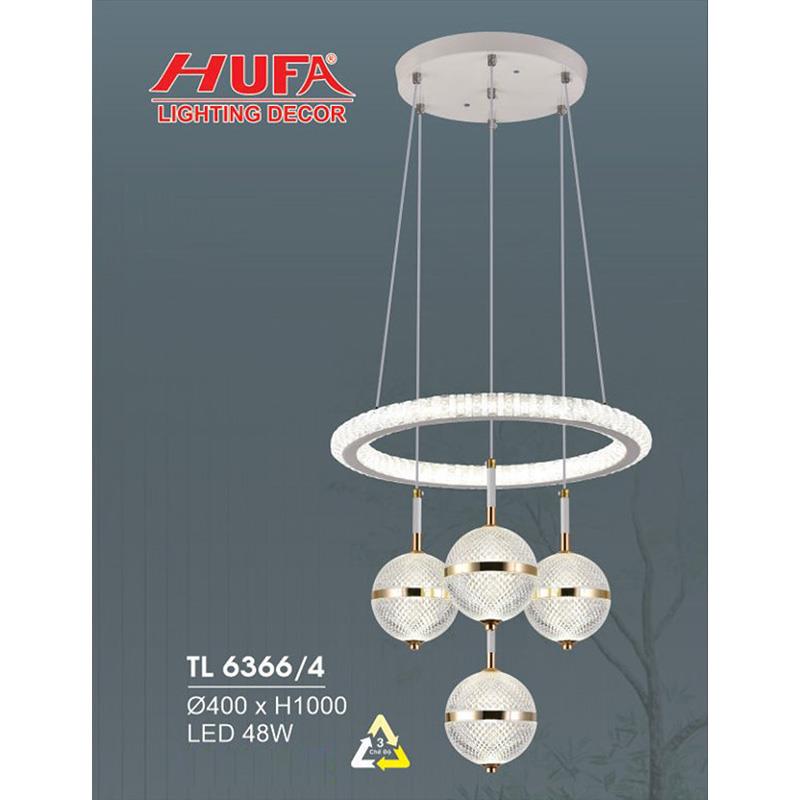 Đèn treo led trang trí Ø400*H1000 - LED 48W, ánh sáng 3 chế độ