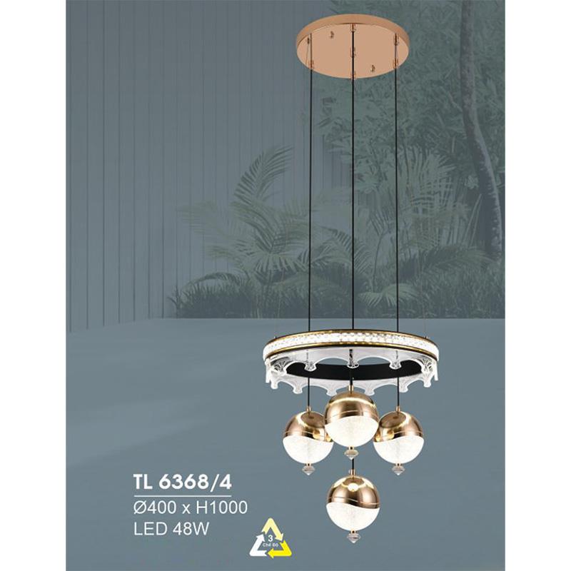 Đèn treo led trang trí Ø400*H1000 - LED 48W, ánh sáng 3 chế độ