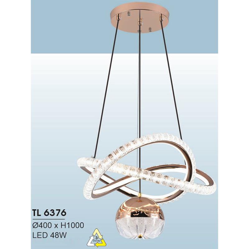 Đèn treo led trang trí Ø400*H1000 - LED 48W, ánh sáng 3 chế độ