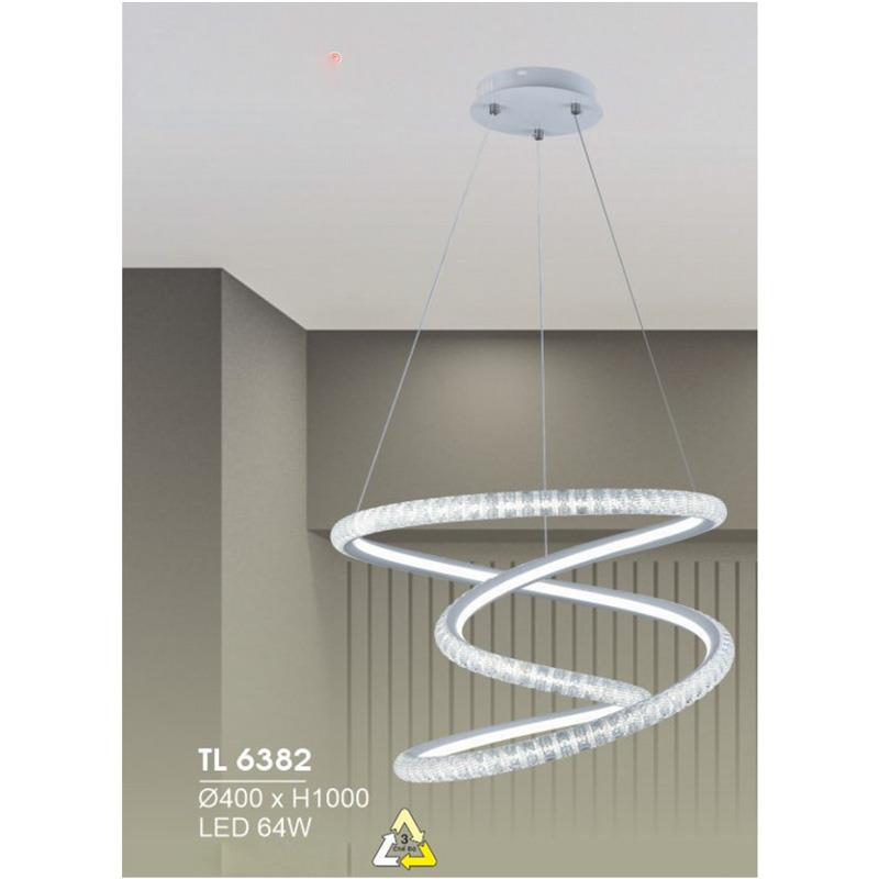 Đèn treo led trang trí Ø400*H1000 - LED 64W, ánh sáng 3 chế độ
