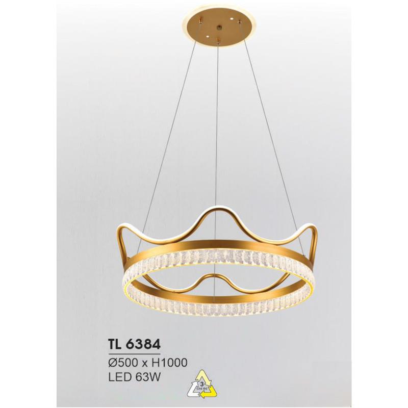 Đèn treo led trang trí Ø500*H1000 - LED 63W, ánh sáng 3 chế độ