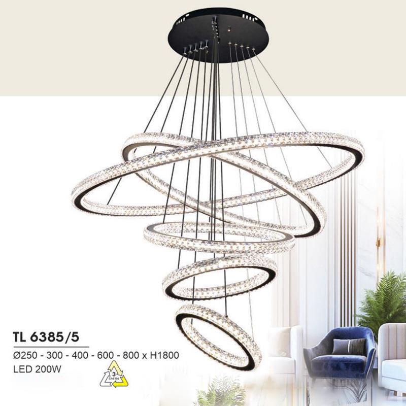 Đèn treo led trang trí Ø250-300-400-600-800*H1800 - LED 200W, ánh sáng 3 chế độ