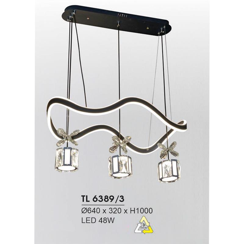 Đèn treo led trang trí Ø640*320*H1000 - LED 48W, ánh sáng 3 chế độ