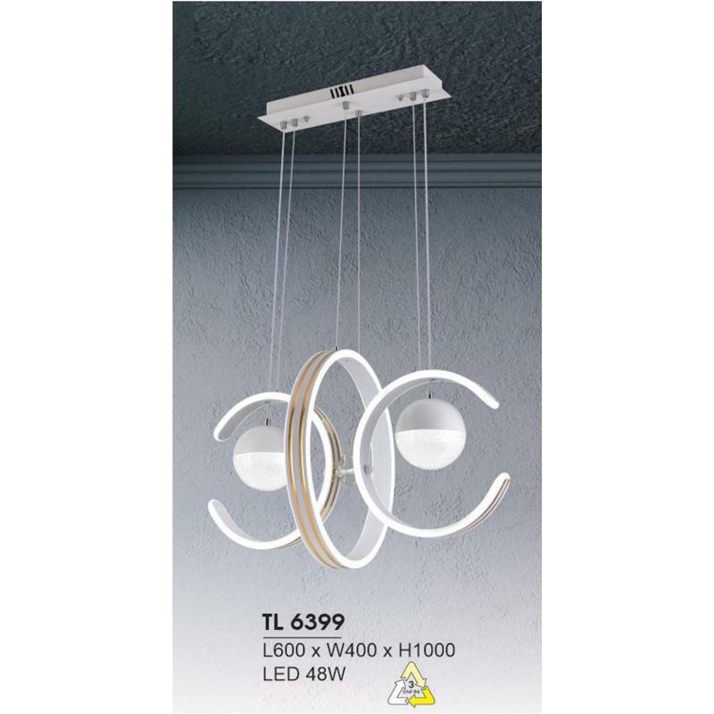 Đèn treo led trang trí L600*W400*H1000 - LED 48W, ánh sáng 3 chế độ