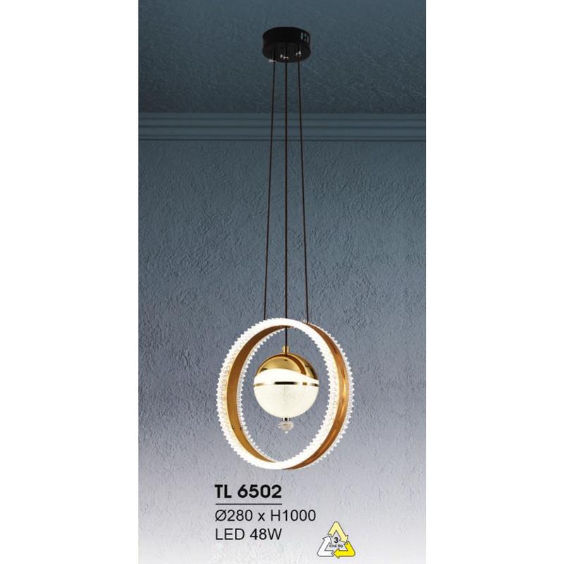 Đèn treo led trang trí Ø280*H1000 - LED 48W, ánh sáng 3 chế độ