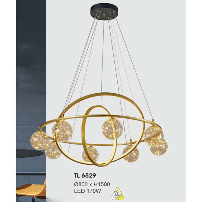 Đèn treo led trang trí Ø800*H1500 - LED 170W, ánh sáng 3 chế độ