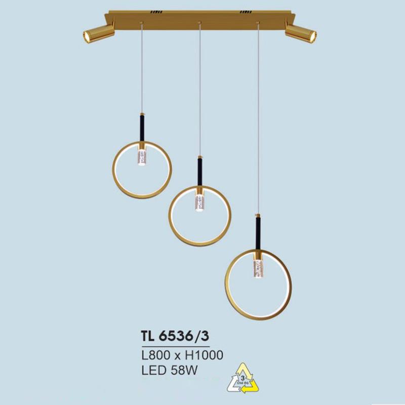 Đèn treo led trang trí L800*H1000 - LED 58W, ánh sáng 3 chế độ