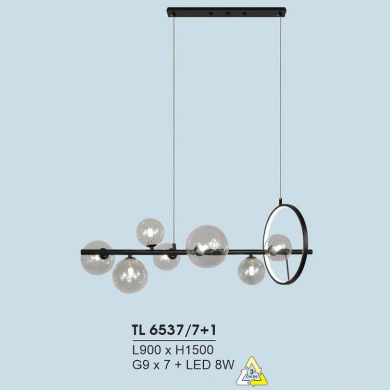 Đèn treo led trang trí L900*H1500 - G9*7 + LED 8W, ánh sáng 3 chế độ