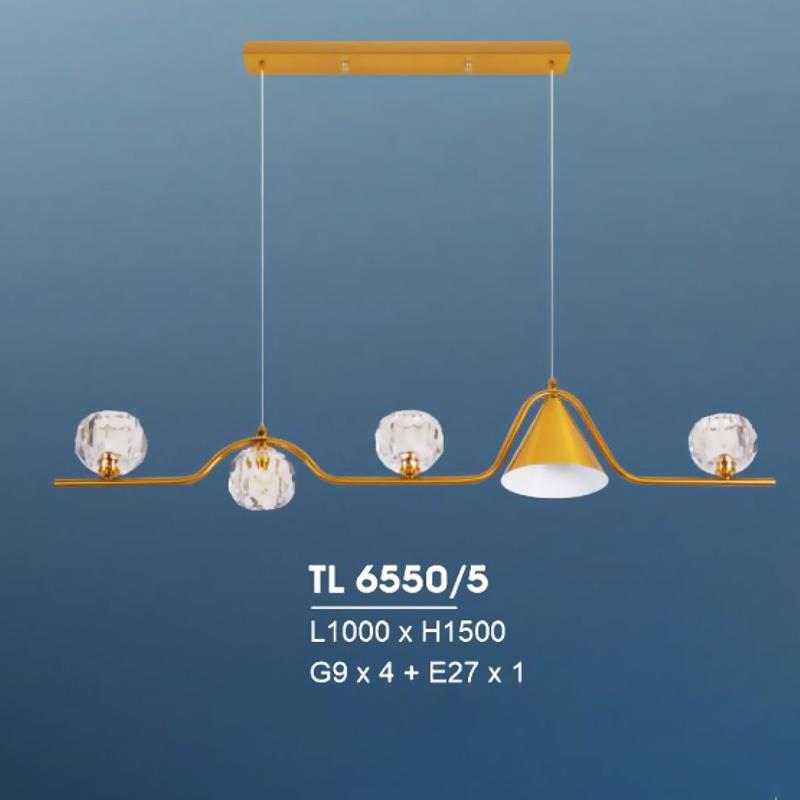 Đèn treo led trang trí L1000*H1500 - G9*4 + E27*1
