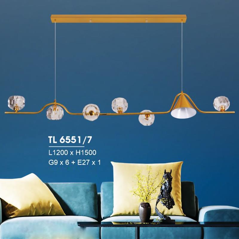 Đèn treo led trang trí L1200*H1500 - G9*6 + E27*1