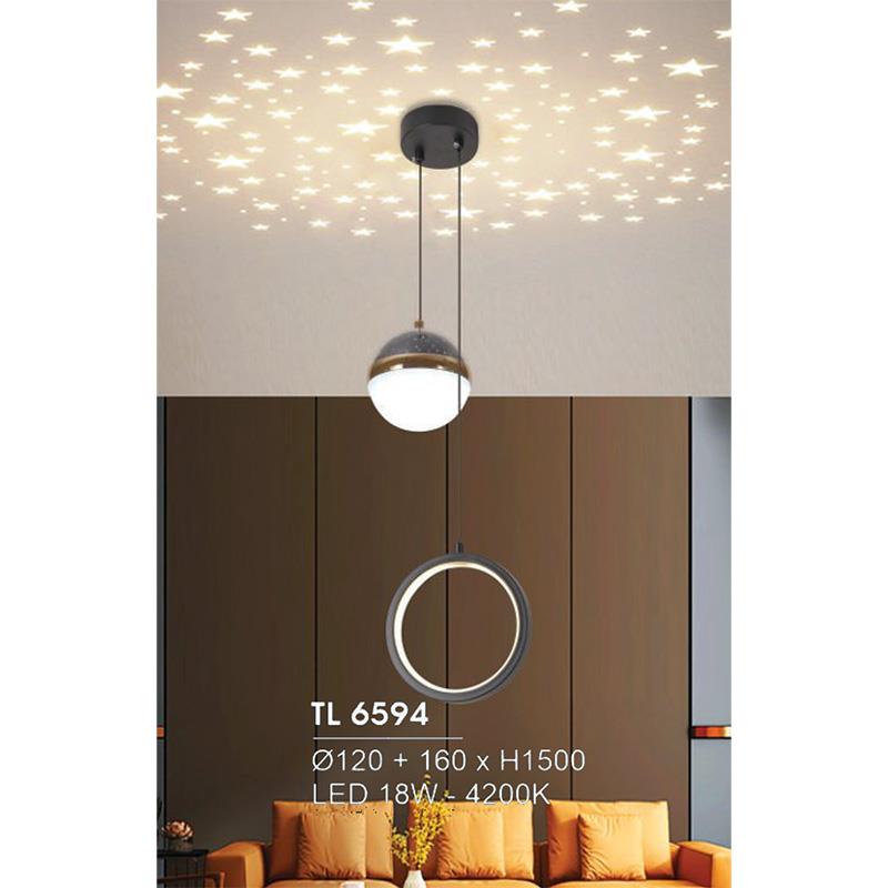 Đèn treo led trang trí Ø120+160*H1500 - LED 18W - 4200K