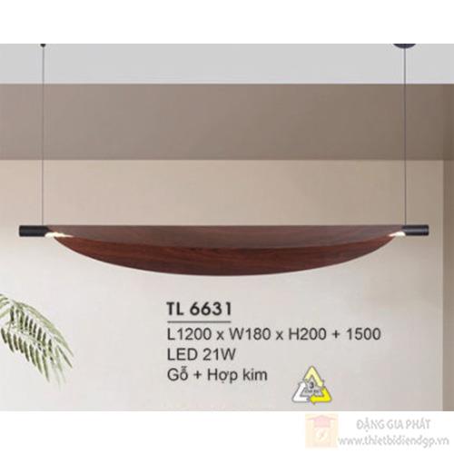 Đèn thả trần Gỗ + Hợp kim- L1200 × W180 ×H200+1500 LED 21W