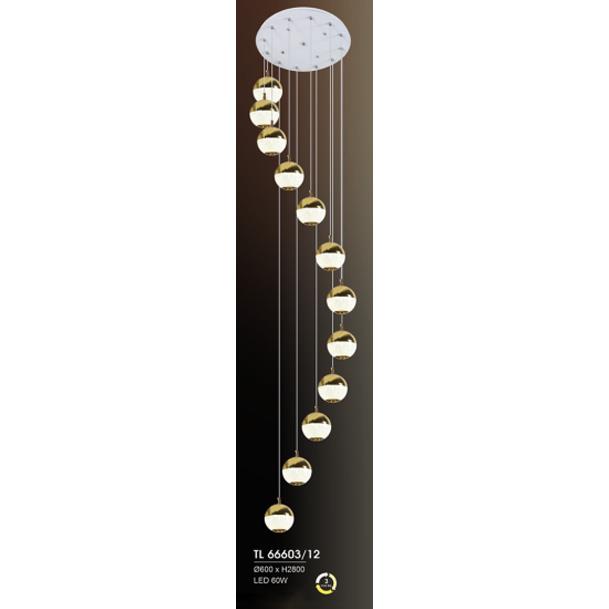 Đèn thả trần led Ø600*H2800, LED 60W