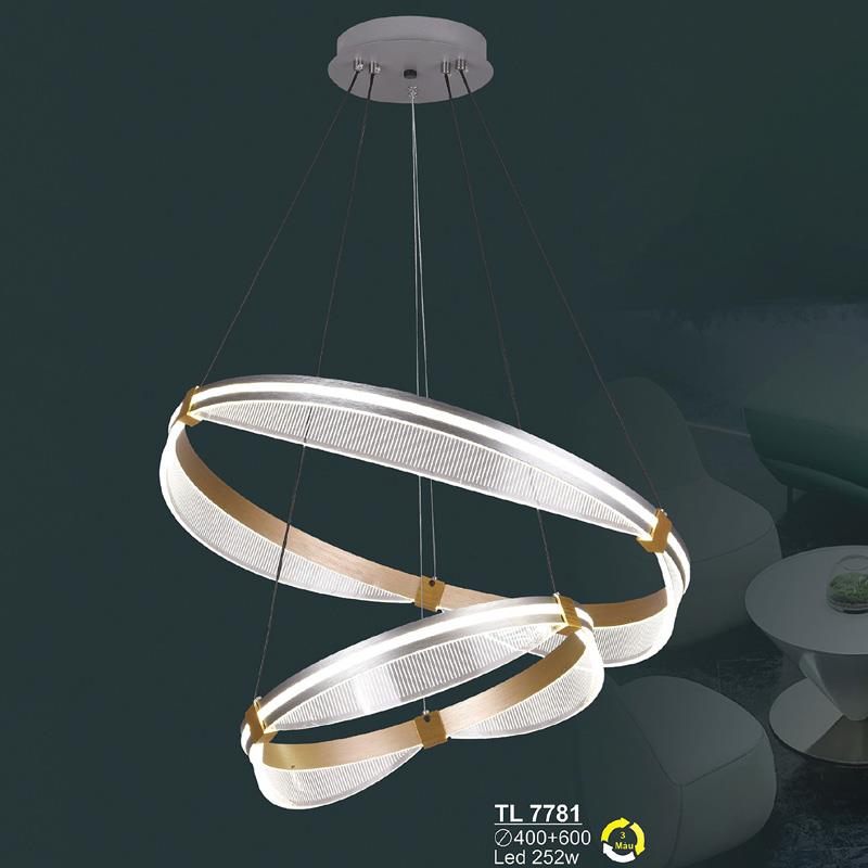 Đèn treo trang trí LED 252W - Ø400+600 - 3 màu ánh sáng