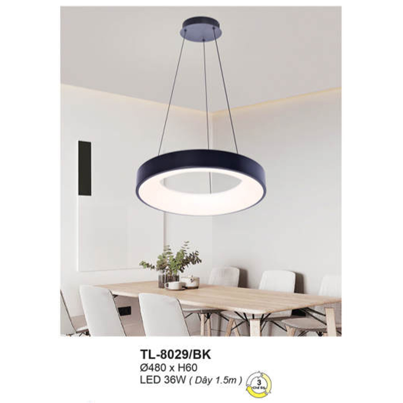 Đèn thả trang trí Andora Ø480*H60 - LED 36W (Dây 1.5m) 3 CĐ