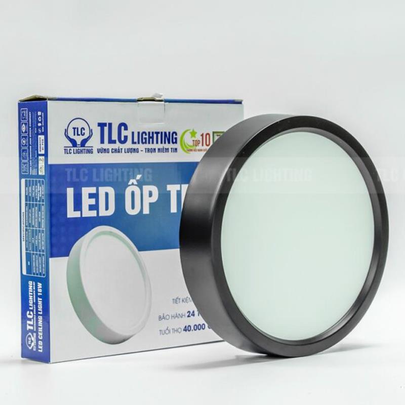 Đèn Led ốp nổi TLC tròn vỏ đen