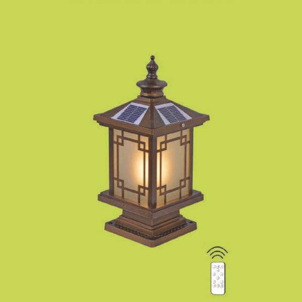 Đèn trụ năng lượng mặt trời L190*W190*H410 - LED 2W + E27*1 - 3 màu ánh sáng