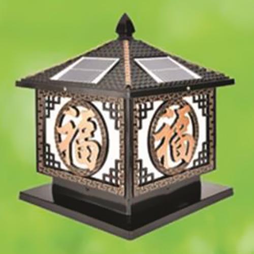 Đèn trụ năng lượng mặt trời vuông - Mái: Ø300, Đế: Ø300*H370 - E27 - LED 4W