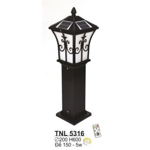 Đèn trụ năng lượng Sano vỏ đen 5W-3 màu, Ø200*H600 - Đế 160, có remote