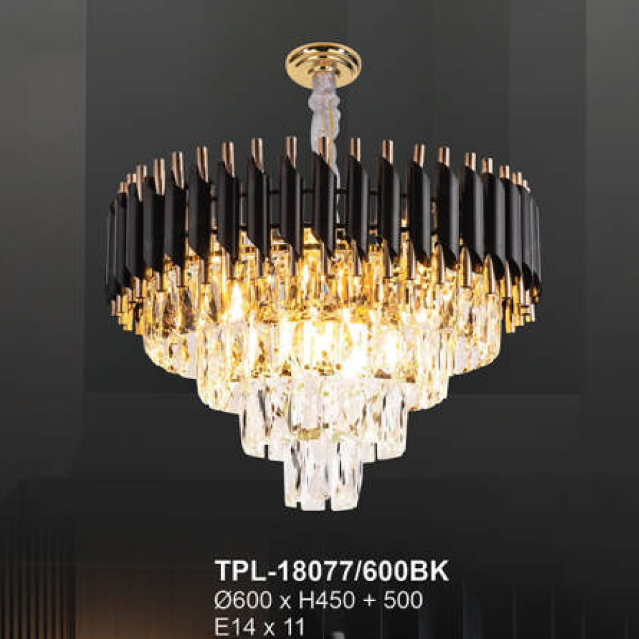 Đèn chùm pha lê Andora Ø600 x H450 + 500 E14 x 11