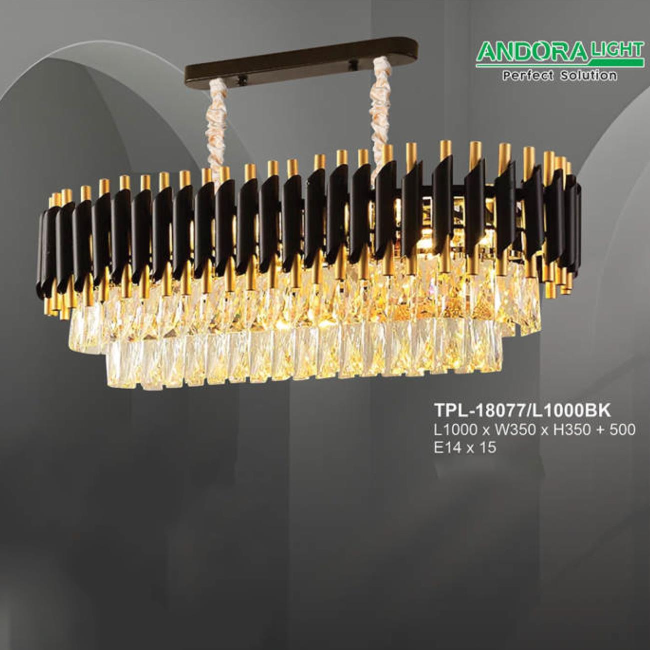 Đèn chùm pha lê Andora L1000 x W350 x H350 + 500 E14 x 15