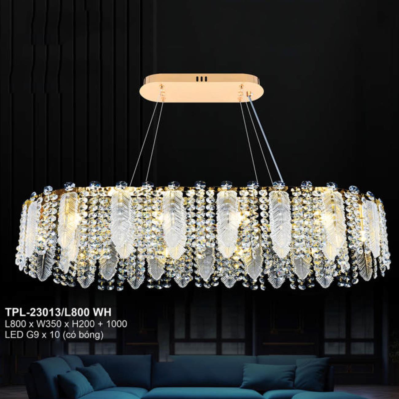 Đèn thả chùm pha lê Andora L800*W350*H200+1000 LED G9*10 (có bóng)