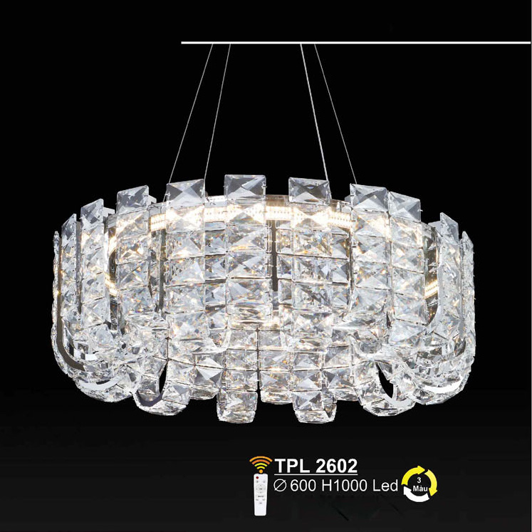 Đèn treo pha lê SANO Ø600*H1000 - LED 3 màu