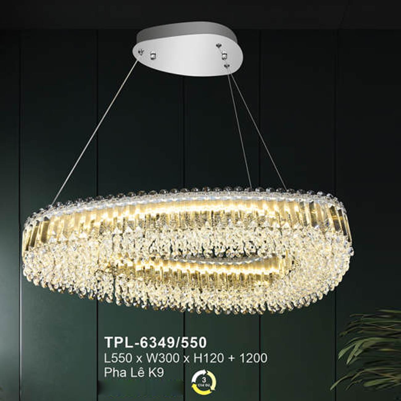Đèn thả chùm pha lê Andora TPL-6349/550 - L550*W300*H120+1200 Pha Lê K9