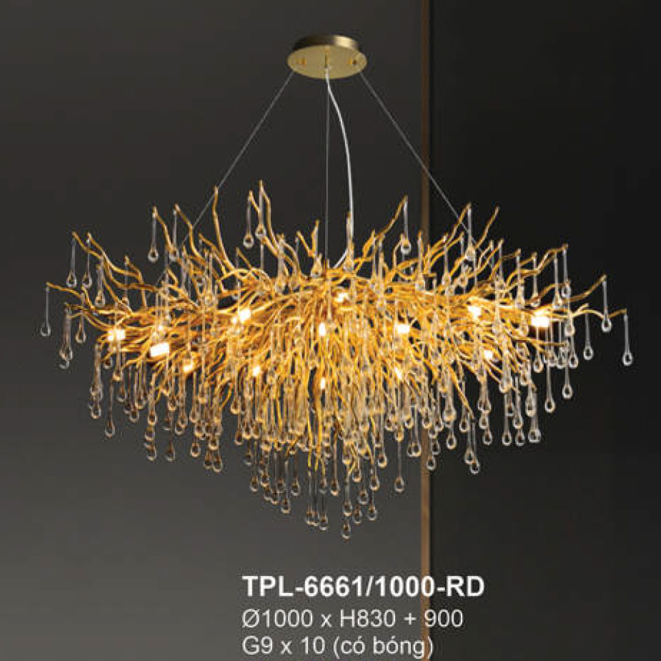 Đèn thả pha lê Andora Ø800 x H830 + 900 G9 x 8 (có bóng)