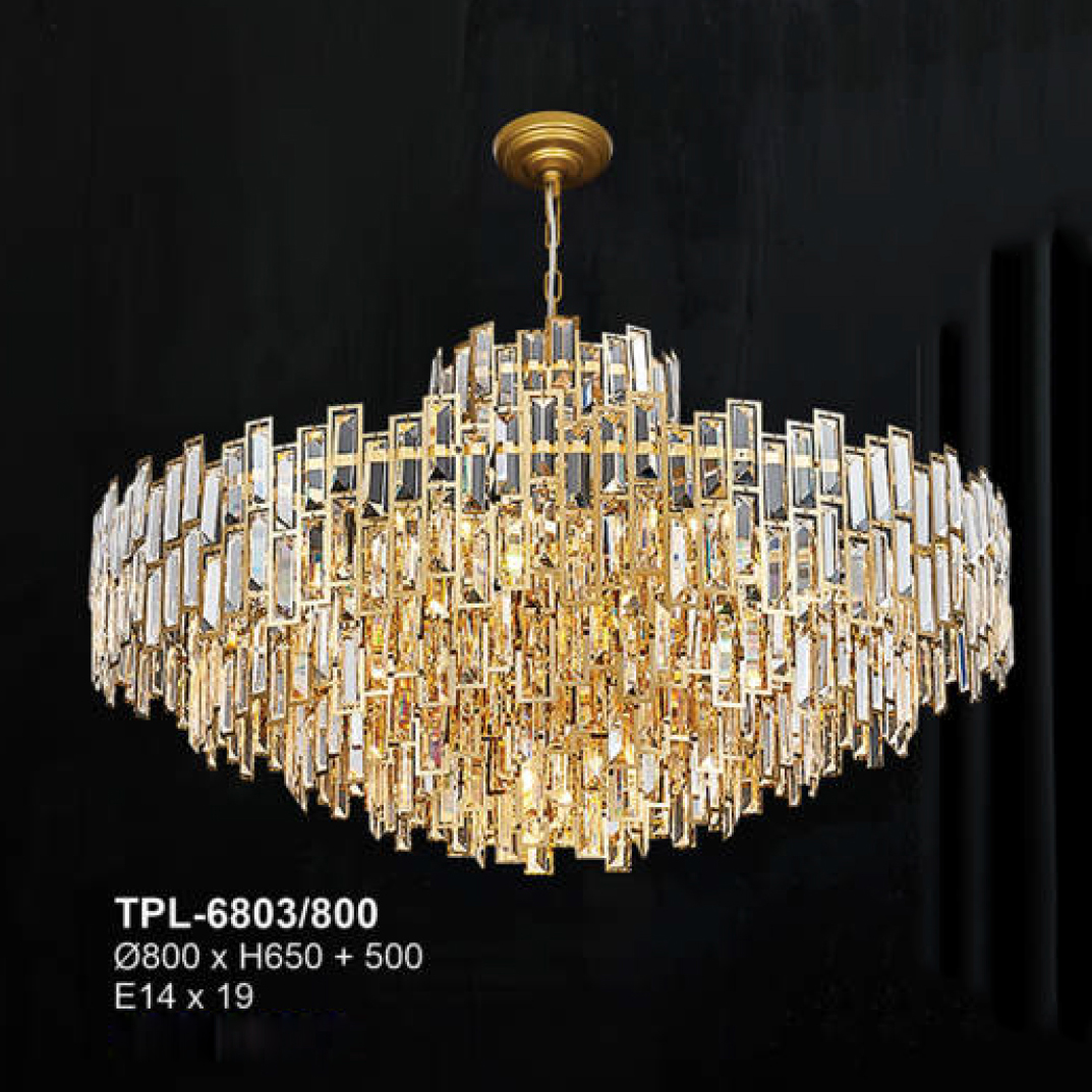 Đèn chùm pha lê Andora Ø800 x H650 + 500 E14 x 19