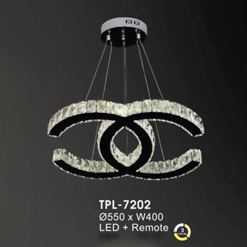 Đèn thả pha lê Verona Ø550 x W400, LED + Remote, ánh sáng 3 chế độ
