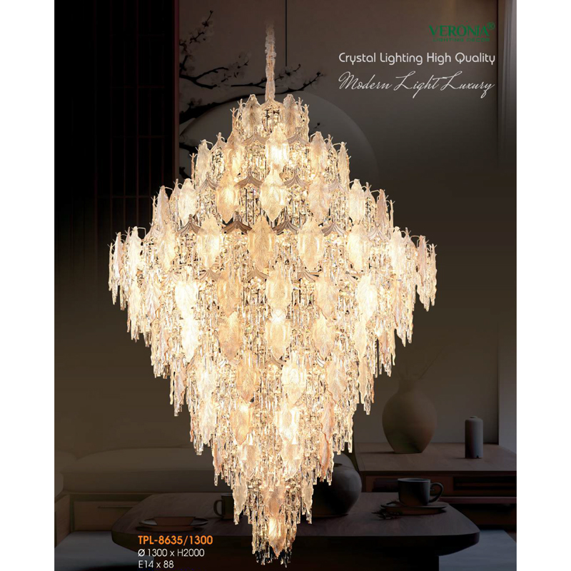 Đèn thả pha lê cao cấp Veronia Ø1300*H2000 - E14*88