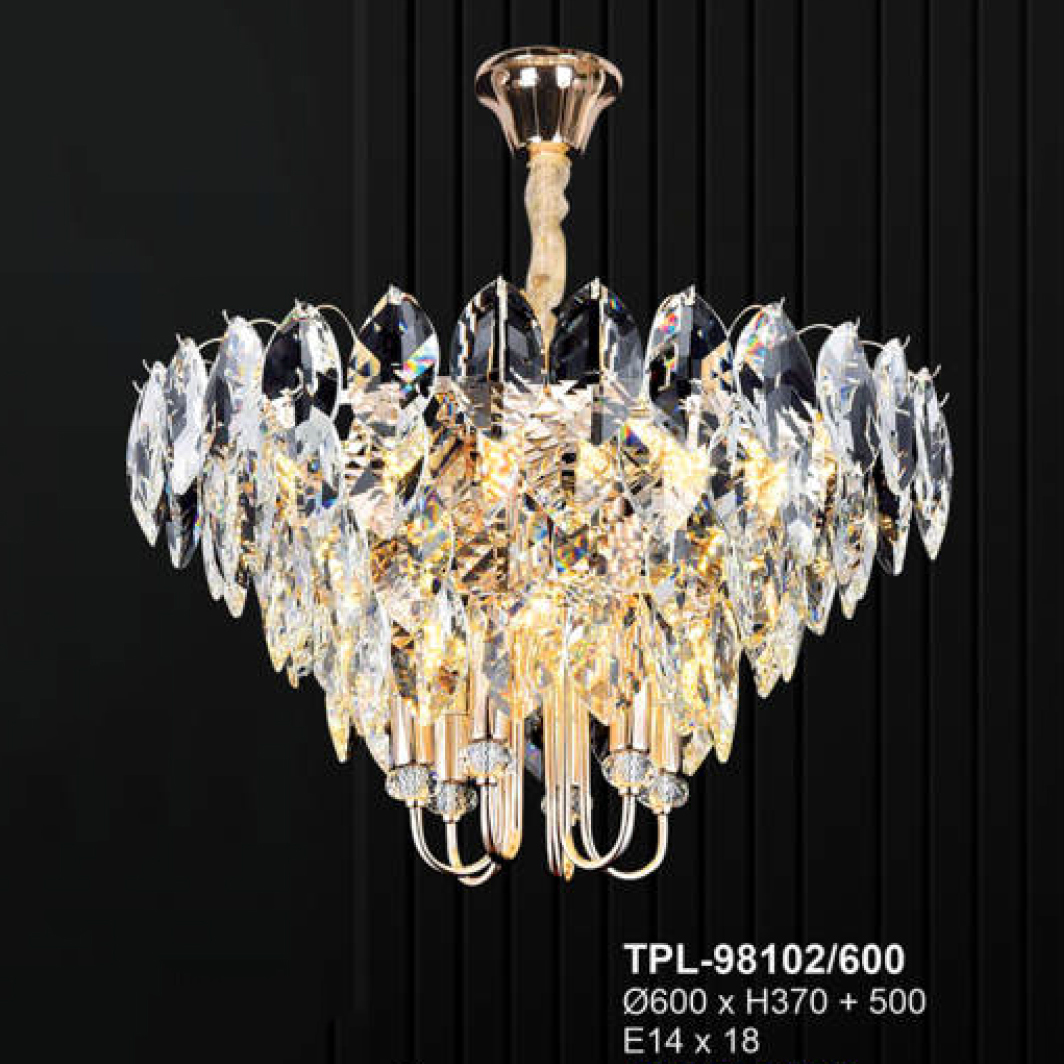 Đèn chùm pha lê Andora Ø600*H370+500 E14*18