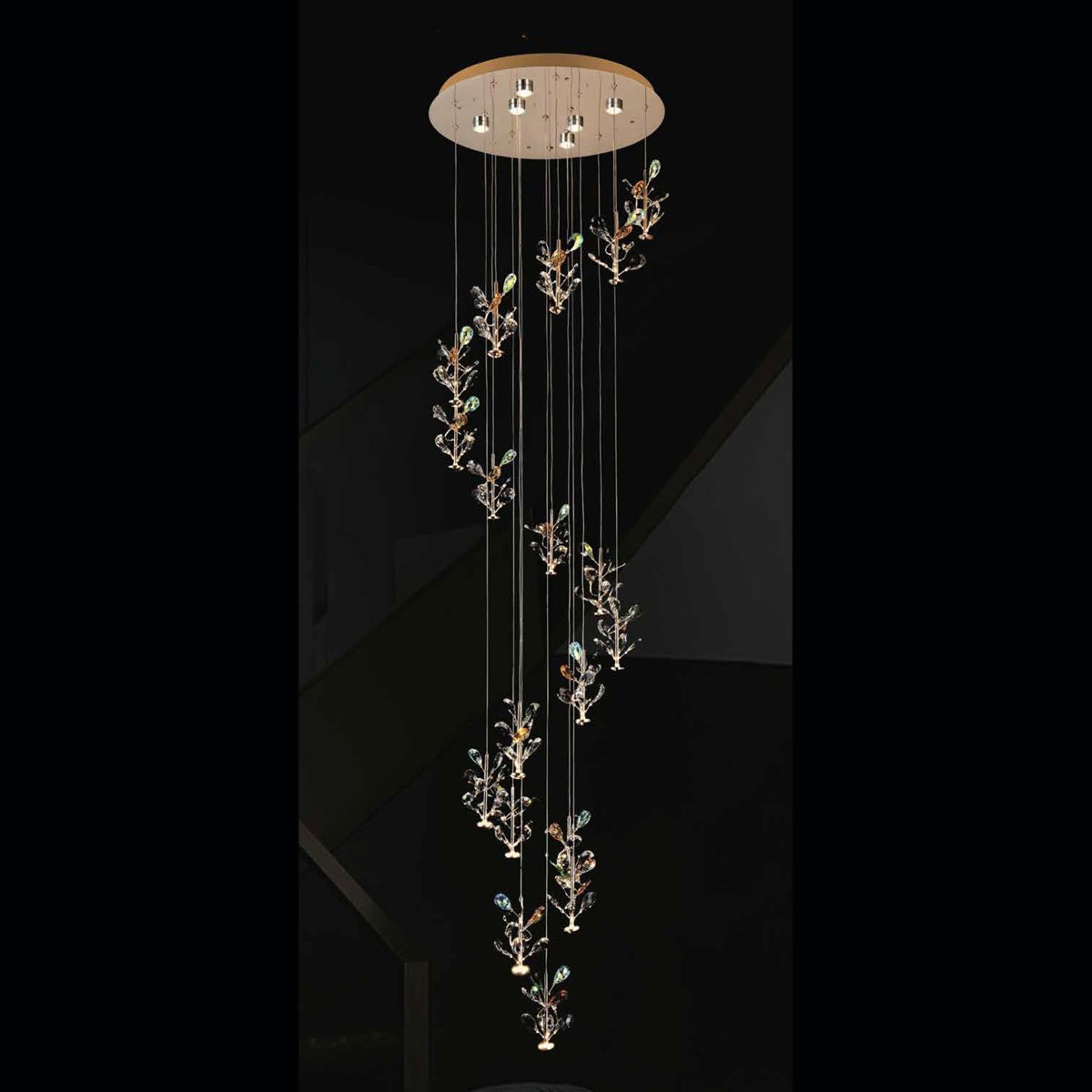 Đèn thả pha lê 355 DECOR TPL038T18 Ø600*H2300