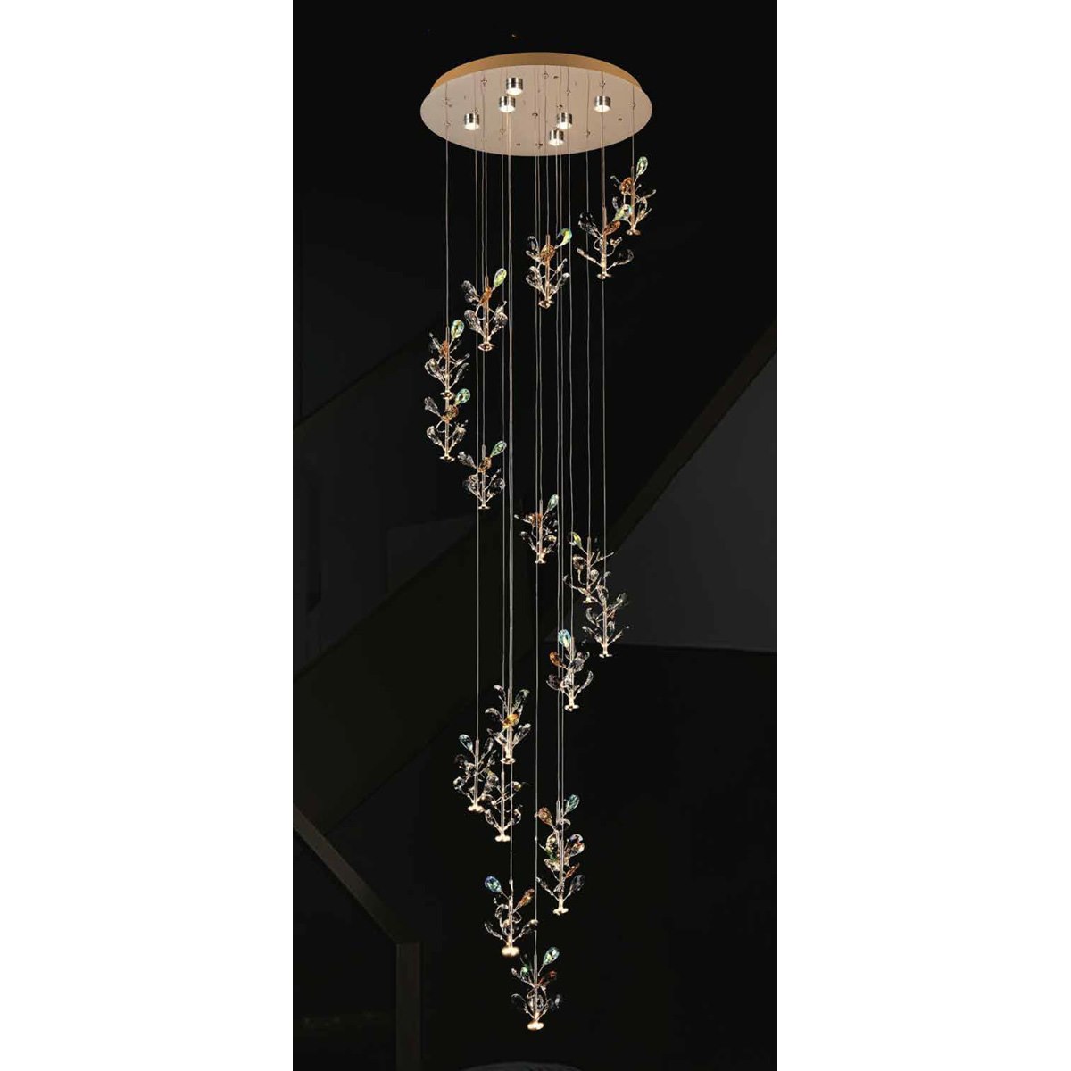 Đèn thả pha lê 355 DECOR TPL038T18 Ø600*H2300