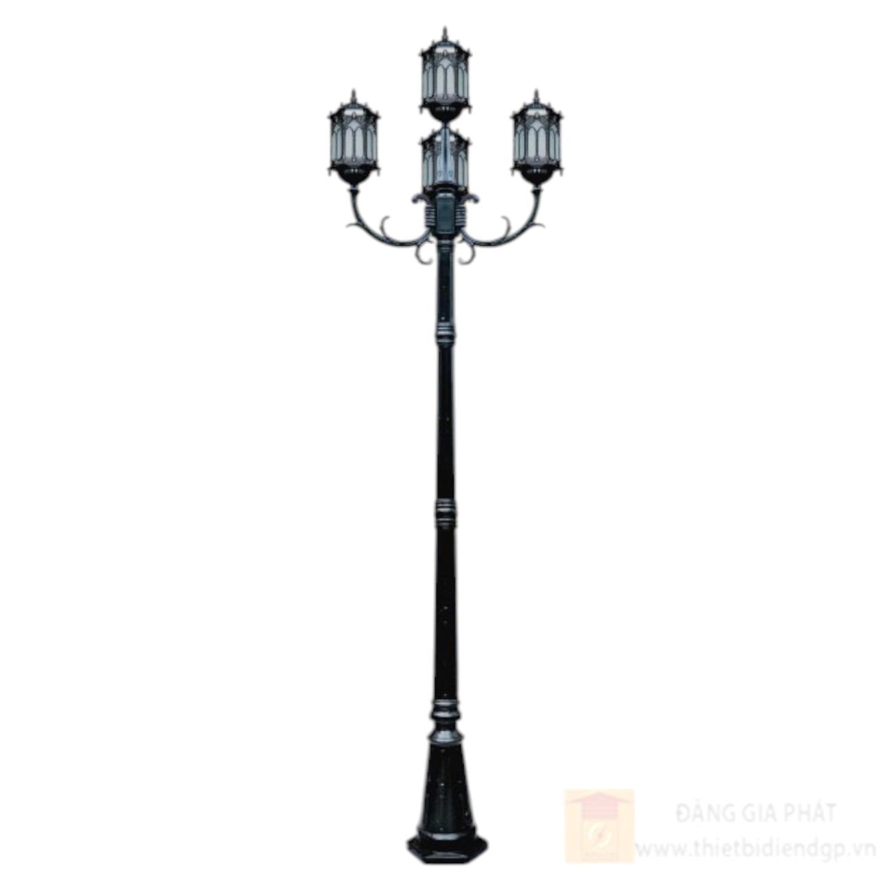 Đèn trụ ngoài trời, chân Ø250*H2400, đầu đèn Ø160*H280
