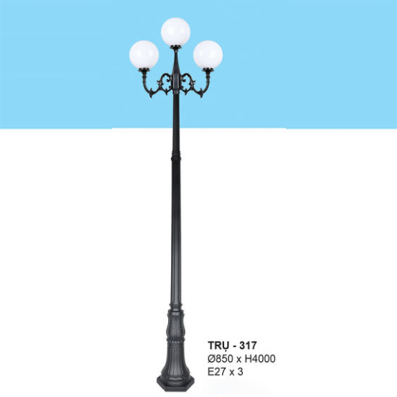 Đèn trụ sân vườn TRỤ 317 Ø850 x H4000 E27 x 3