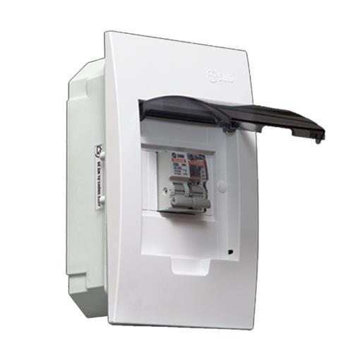 Tủ điện 2-4 Module Sino E4FC mặt nhựa bóng đế nhựa âm tường