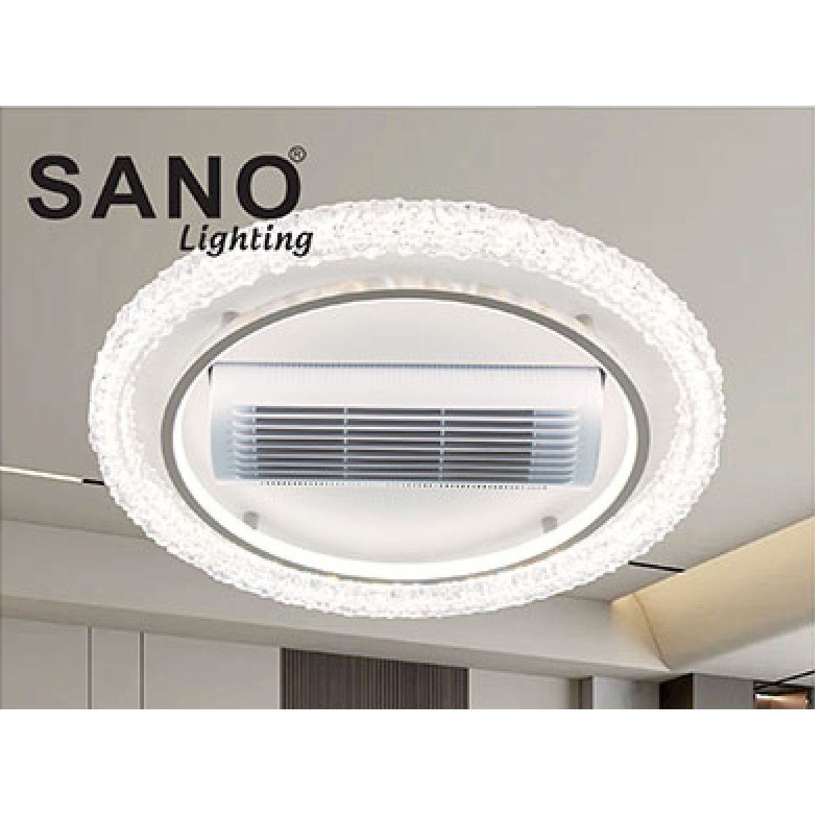 Đèn mâm + quạt không cánh SANO MQ 10151 Ø500
